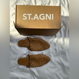 St. Agni Bunto Woven Mule Loafers